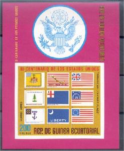 EQ GUINEA, 200Y  USA INDENPENDENCE 1975 SHEETLET	