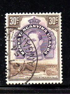 KENYA, UGANDA, TANZANIA #76  1942  30c KING GEORGE VI & LION   F-VF USED
