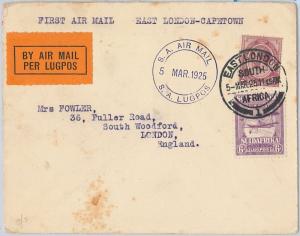 56538 - SOUTH AFRICA - POSTAL HISTORY: 1st FLIGHT COVER  East London - Capetown