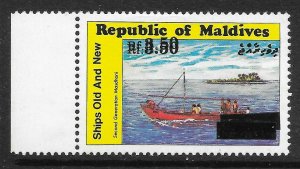 MALDIVE ISLANDS SG1533ab 1991 3r50 ON 2r60 WITH SURCHARGE DOUBLE MNH