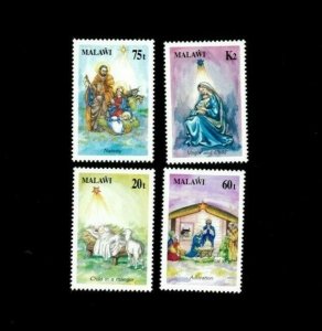 Malawi 1991 - Christmas, Nativity Scenes - Set of 4v - Scott 594-97 - MNH