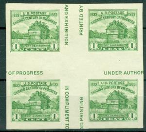 USA - Scott 766 Cross Gutter Block MNH