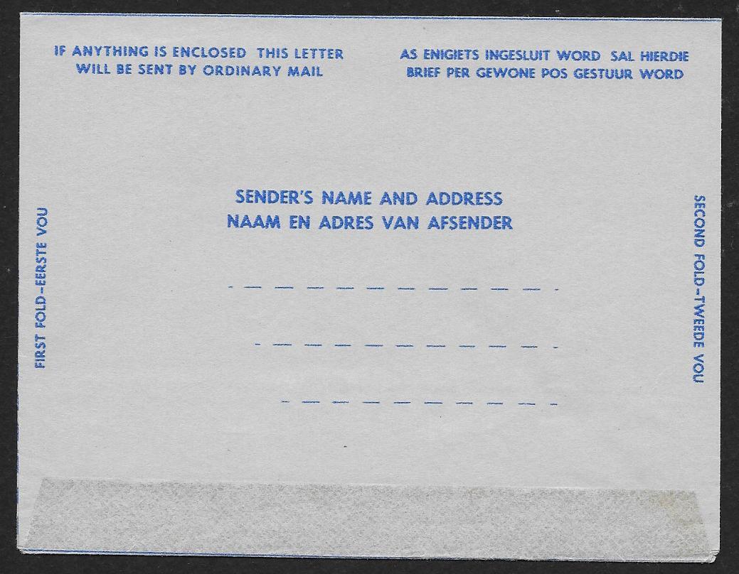 SOUTH WEST AFRICA Aerogramme 6d Flying Gazelle 1954 Windhoek cancel to