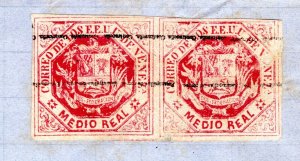 VENEZUELA CLASSIC *Medio Real* Pair Caracas Local Entire SUPERB Cover 1877 MS918