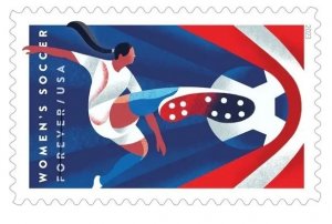 Women football  forever stamps  5 sheets of 20, 100 pcs