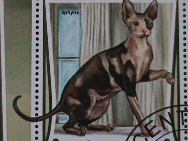 ​ST. THOMAS- 2017-WORLD FAMOUS LOVELY CATS-CTO- SHEET VF LAST ONE FANCY CANCEL