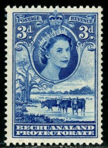 ES-1161 BECHUANALAND PROTECTORATE 1955-8 CATTLE SCOTT 157 3d MNH $5.50