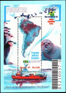 Brazil #2630, Complete Set, 1997, Polar, Maps, Birds, Animals, Ships, NH