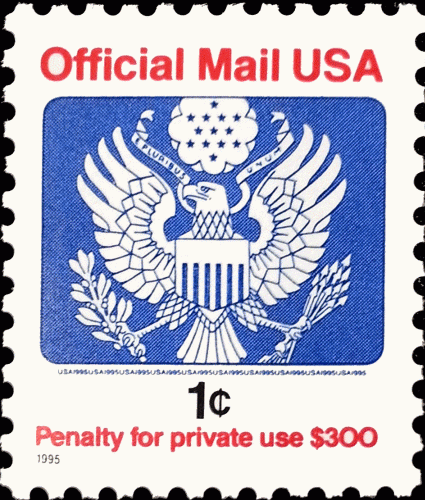 US SC #O154 1995 1¢ Great Seal Official Mail MINT.