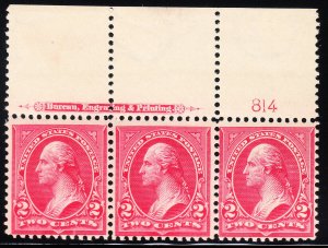 MOstamps - US #279B Mint OG NH Plate # Strip of 3 - Lot # MO-44A SCV $85