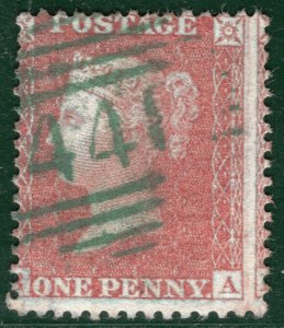 GB QV PENNY RED SG.29 Spec C6 (1855) Super BRIGHT GREEN Numeral Cat £350 SBR116