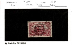 Allenstein - Germany, Postage Stamp, #27 Used, 1920 (AB)