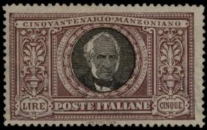 Italy Manzoni 5L MH Scott 170 Sassone 156 Stamp 55085