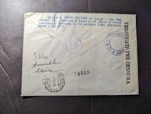 1943 Censored Italy Cover Brescia to Massagno Ticino Switzerland