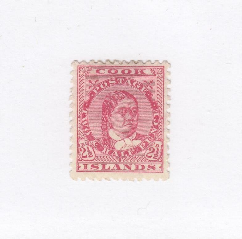 COOK ISLANDS (MK4389)  # 12  VF-MH  QUEEN MAKEA TAKAU /ROSE CAT VALUE $55