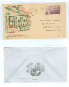 US 738 1934 3c Mother's Day Celebration (Whistler's Mother) solo on an addressed first day cover with an American W...