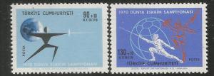 TURKEY, B135-B136, MNH, GLOBE AND FENCER