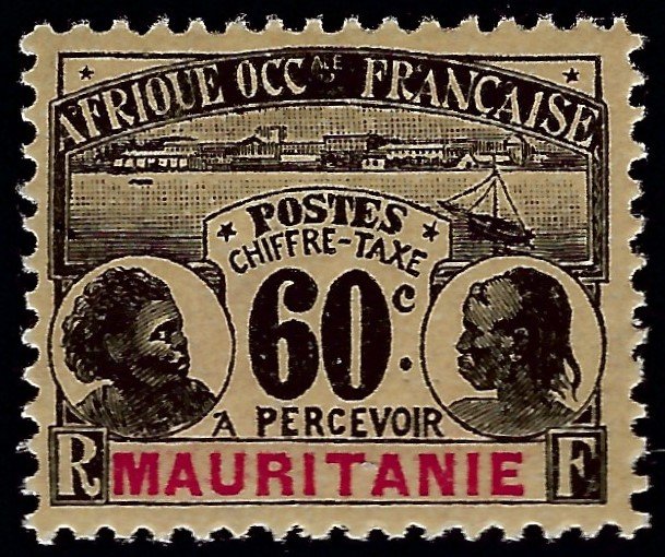 Mauritania Sc J7 Mint OG VF SCV$15...Colonies are in demand!