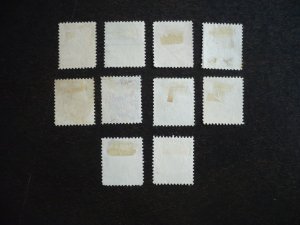 Stamps - Canada - Scott#105,107,109-110,112-118,122 - Used Part Set of 10 Stamps