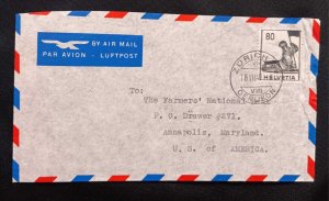 DM)1949, HELVETIA, LETTER SENT TO U.S.A, AIR MAIL, WITH HISTORICAL SERI