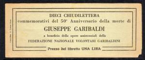 Italy Garibaldi Cinderella Poster Stamp Full Booklet a775