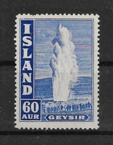 1943 Iceland Sc208A 60a Geyser MNH