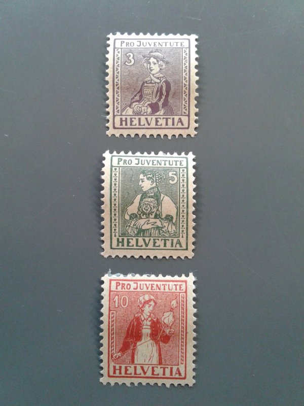 Switzerland B7-B9 F-VF MHR.  Scott $ 37.00