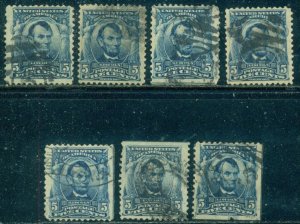 SCOTT # 304, USED, FINE, 7 STAMPS, GREAT PRICE!