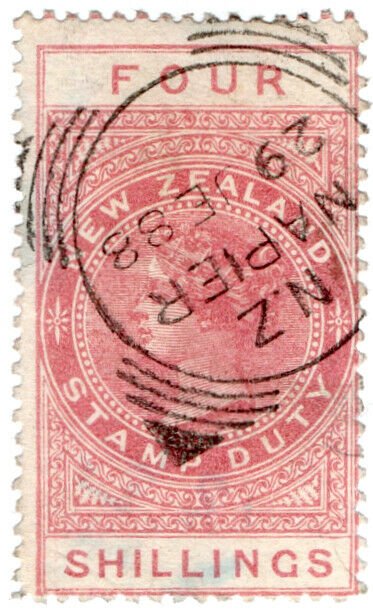 (I.B) New Zealand Revenue : Stamp Duty 4/- (Napier)