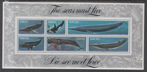 South West Africa 442a Whales Souvenir Sheet MNH VF