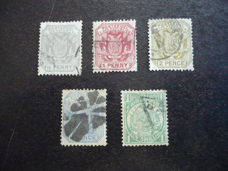 Stamps - Transvaal - Scott# 153-155,158,159 - Used Part Set of 5 Stamps