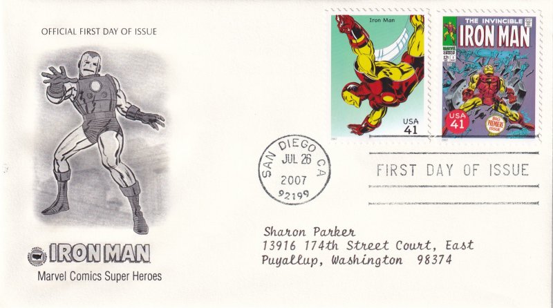 2007,  Marvel Comics-Ironman, PCS, FDC (E14623)