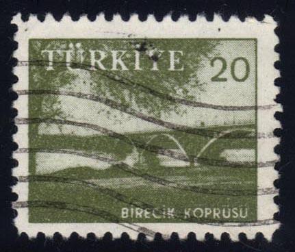 Turkey #1446 Euphrates Bridge in Birecik, used (0.20)