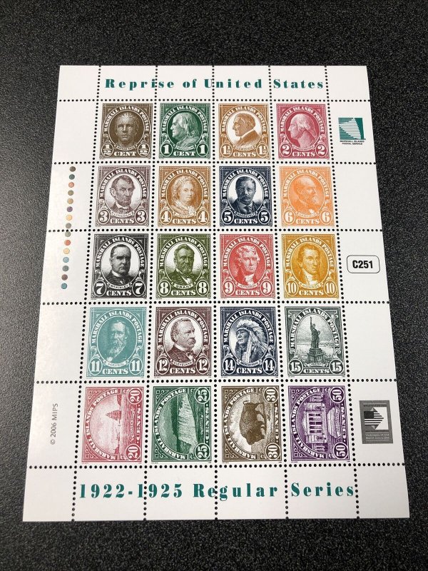 Marshall Island Sheet 1922 - 1925 Regular Series. 1 Mint & 1 F. D. C.