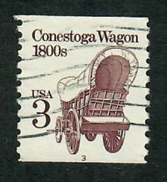 US #2252a Conestoga Wagon Used PNC Single plate #3