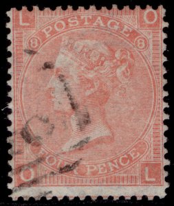 GB QV SG94, 4d vermilion plate 8, FINE USED. Cat £90. OL