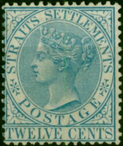 Straits Settlements 1867 12c Blue SG15 Fine & Fresh MM