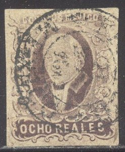 MEXICO #5a Used - 1856 8r Violet
