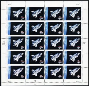 2544, MNH $3 Space Shuttle RARE Misperf Pane of 20 Freak Errors * Stuart Katz