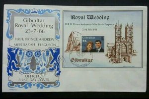 Gibraltar Royal Wedding 1986 Building (miniature FDC)