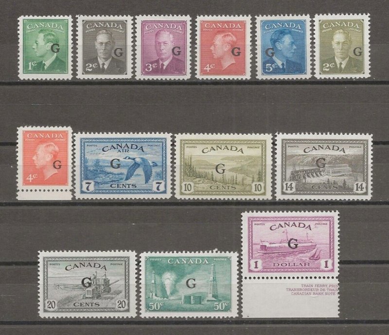 CANADA 1950 SG O178/O190 MNH