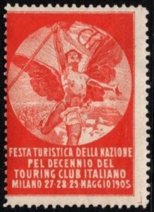 1905 Italy Poster Stamp Tourist Party 10th Anniversary Italian Touring Club