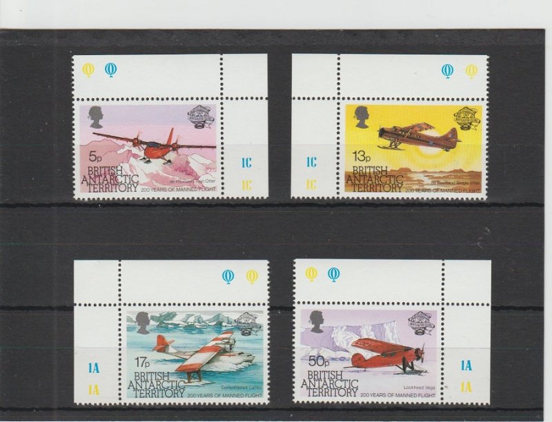 British Antarctic Territory  Scott#  117-120  MNH  (1983 Manned Flight)