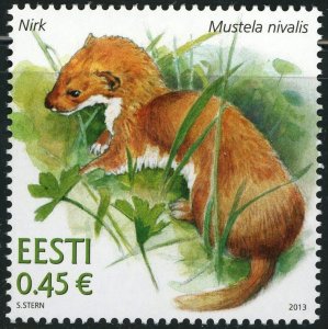 Estonia #733 Least Weasel Mustela Nivalis 0.45€ Postage Stamp 2013 Eesti MLH