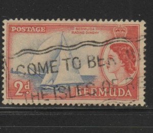 BERMUDA #146  1953  2p  QEII  & RACING DINGHY     F-VF  USED  a