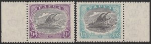 PAPUA 1932 Lakatoi 9d & 1/3 new values. MNH **.