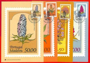 aa3251 - PORTUGAL Madeira - Postal History - 4  MAXIMUM CARD 1981   FLOWERS