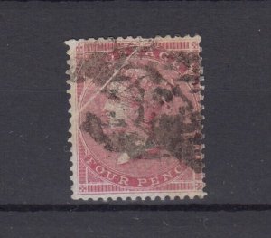 GB QV 1855 4d Rose Glazed Paper Small Garter SG62 Fine Used BP3949