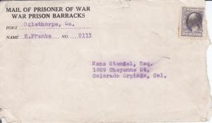 German POW held at Ft. Ogelthorpe, GA to Colorado Springs, CO, Censored (C1213)