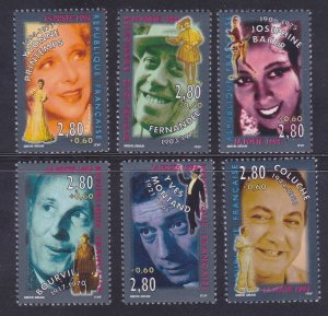 France B656-61 MNH 1994 French Stage and Screen Personalities Set of 6